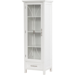 Teamson Home Delaney Single Door Single Drawer White Wooden Linen Cabinet - Size: 123.2 x 34.3 x 43.2cm - Wilko - thumbnail 4