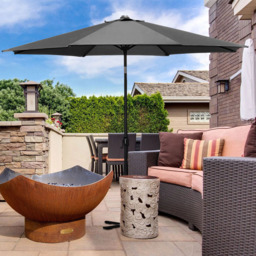 Living and Home Black Crank and Tilt Parasol with Foldable Base 3m - Wilko - thumbnail 3
