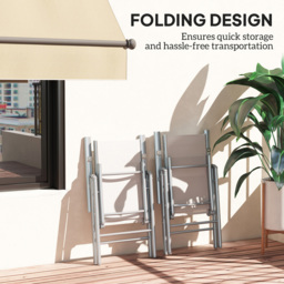 Outsunny Light Grey Folding Chair with Breathable Mesh Fabric Seat Set of 2 - Size: 108 x 67 x 54cm - Wilko - thumbnail 7