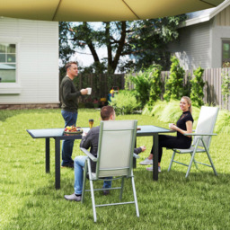 Outsunny Light Grey Folding Chair with Breathable Mesh Fabric Seat Set of 2 - Size: 108 x 67 x 54cm - Wilko - thumbnail 4