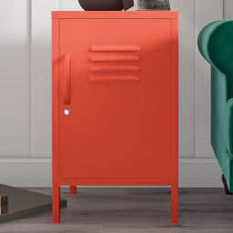 Novogratz Cache Orange Metal Locker End Table - Size: 69 x 37 x 40cm - Wilko