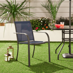 Malay Outdoor Essentials Rio Navy Sling Garden Chair - Size: 1 Seater - Blue - Wilko - thumbnail 1