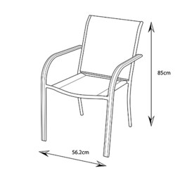 Malay Outdoor Essentials Rio Navy Sling Garden Chair - Size: 1 Seater - Blue - Wilko - thumbnail 4