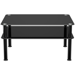 AVF Classic Black Glass Coffee Table - Size: 60 x 80 x 41.55cm - Wilko - thumbnail 3