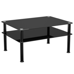 AVF Classic Black Glass Coffee Table - Size: 60 x 80 x 41.55cm - Wilko - thumbnail 4