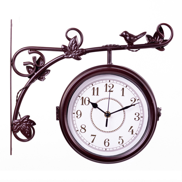 Garden Gear Aldbury Double Sided Garden Clock 17cm - Size: 33 x 9.5 x 35cm - Black - Wilko - image 1