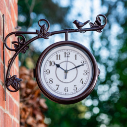 Garden Gear Aldbury Double Sided Garden Clock 17cm - Size: 33 x 9.5 x 35cm - Black - Wilko - thumbnail 3