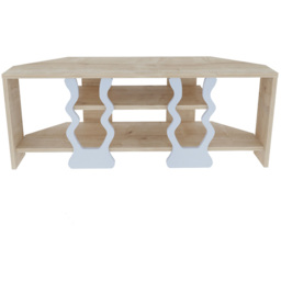 Decorotika Firal 2 Shelf Oak and White Corner TV Unit - Size: 41.8 x 110 x 35cm - Multi - Wilko - thumbnail 3