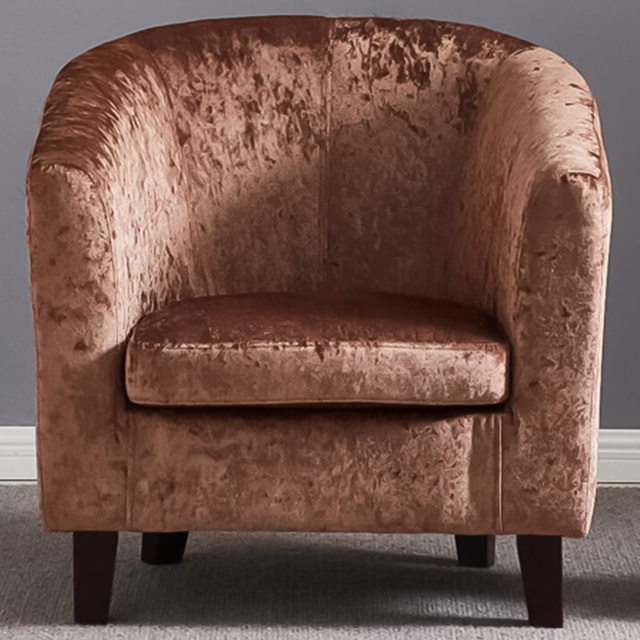 Brooklyn Brown Crush Velvet Tub Chair - Size: Single - Wilko - image 1