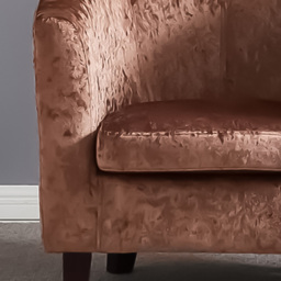 Brooklyn Brown Crush Velvet Tub Chair - Size: Single - Wilko - thumbnail 3