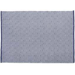 Hug Rug Navy Woven Diamond Rug 120 x 170cm - Blue - Wilko - thumbnail 1