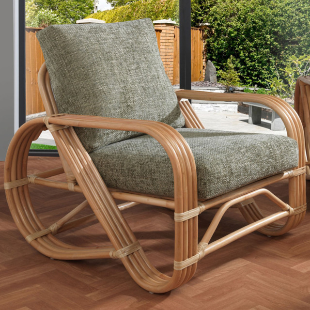 Desser Furniture Pretzel Natural Rattan Jubilee Sage Armchair - Size: Single - Brown - Wilko - image 1