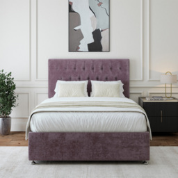 Bedmaster Double Mauve Naples Linen Divan Base with Lona Headboard - Brown - Wilko - thumbnail 4