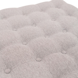 Living and Home Square Linen Fabric Footstool with Metal Frame - Size: 46 x 84 x 80cm - Cream - Wilko - thumbnail 5
