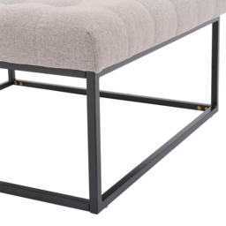 Living and Home Square Linen Fabric Footstool with Metal Frame - Size: 46 x 84 x 80cm - Cream - Wilko - thumbnail 7