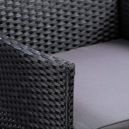 Roger 4 Seater Black Rattan Outdoor Sofa Set with Table and Seat Cushions - MCC - Wilko - thumbnail 3