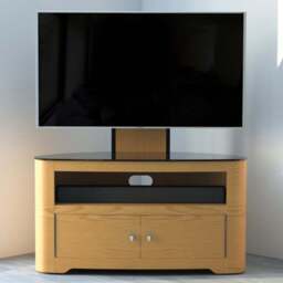 AVF Affinity Blenheim Oak Mount Curved TV Unit - Size: 44.3 x 100 x 122.6cm - Wood - Wilko