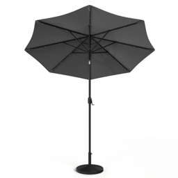 Living and Home Dark Grey 24 LED Crank Lift Garden Parasol with Resin Base 3m - Wilko - thumbnail 1