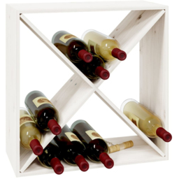 vidaXL 4 Shelf White Freestanding Wine Cabinet - Size: 62 x 62 x 25cm - Wilko - thumbnail 4