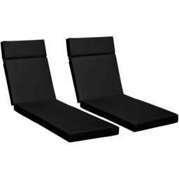 Outsunny Black Outdoor Seat Cushions 196 x 55cm 2 Pack - Size: 2 Piece - Wilko - thumbnail 1