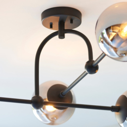 Merano Trieste Smoked Mirror Glass Matt Black Globe Ceiling Light - Size: 70.5 x 70.5 x 32.5cm - Wilko - thumbnail 7