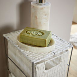 Home Source Ankara 4 Drawer Silver and White Slim Wicker Basket Storage Unit - Size: 65 x 17 x 20cm - Wilko - thumbnail 4