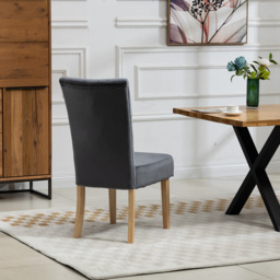 Artemis Home Pienza Set of 2 Grey Velvet Dining Chairs - Wilko - thumbnail 6