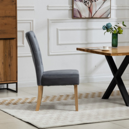 Artemis Home Pienza Set of 2 Grey Velvet Dining Chairs - Wilko - thumbnail 5