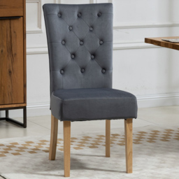 Artemis Home Pienza Set of 2 Grey Velvet Dining Chairs - Wilko