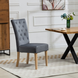 Artemis Home Pienza Set of 2 Grey Velvet Dining Chairs - Wilko - thumbnail 4