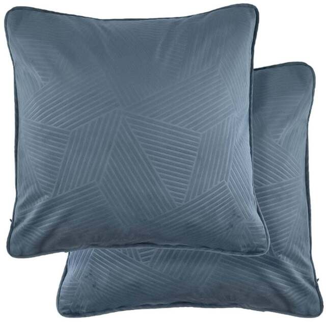 Serene Deco Charcoal Soft Velvet Geometric Cushion Cover - Size: 43 x 43cm - Grey - Wilko - image 1