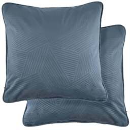 Serene Deco Charcoal Soft Velvet Geometric Cushion Cover - Size: 43 x 43cm - Grey - Wilko