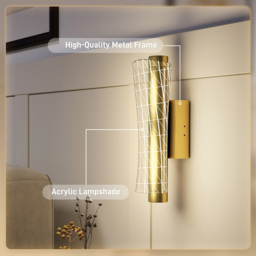 HOMCOM Gold Tone Modern Geometric LED Wall Light 2 Pack - Size: 16 x 30 x 36cm - Wilko - thumbnail 7