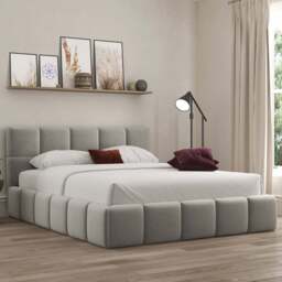 DS Living Ovella Double Pebble Cubed Ottoman Bed - Grey - Wilko