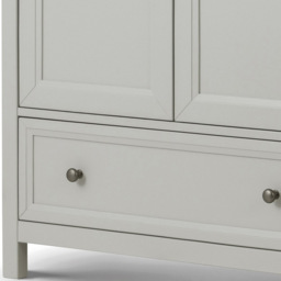 Julian Bowen Maine 2 Door Single Drawer Dove Grey Combination Wardrobe - Size: 2 Door, Single Drawer - Wilko - thumbnail 5