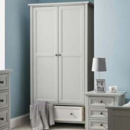 Julian Bowen Maine 2 Door Single Drawer Dove Grey Combination Wardrobe - Size: 2 Door, Single Drawer - Wilko - thumbnail 1
