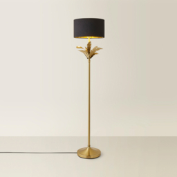 ValueLights Christina Black and Gold Drum Palm Leaf Floor Lamp and Bulb - Size: 157.5 x 35 x 35cm - Wilko - thumbnail 6