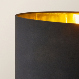 ValueLights Christina Black and Gold Drum Palm Leaf Floor Lamp and Bulb - Size: 157.5 x 35 x 35cm - Wilko - thumbnail 4