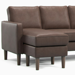 Bexhill 3 Seater Brown Faux Leather Reversible L Shaped Corner Sofa - Wilko - thumbnail 5