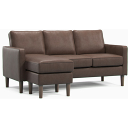 Bexhill 3 Seater Brown Faux Leather Reversible L Shaped Corner Sofa - Wilko - thumbnail 3