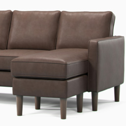 Bexhill 3 Seater Brown Faux Leather Reversible L Shaped Corner Sofa - Wilko - thumbnail 6