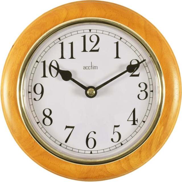 Acctim Maine Cherry Wood Round Wall Clock 20cm - Size: 4 x 20 x 20cm - Brown - Wilko - image 1