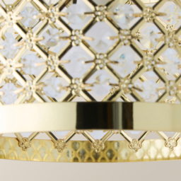 ValueLights Hadley Gold Jewel Drum Lamp Shade - Size: 16.5 x 24 x 24cm - White - Wilko - thumbnail 4