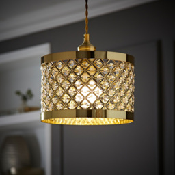 ValueLights Hadley Gold Jewel Drum Lamp Shade - Size: 16.5 x 24 x 24cm - White - Wilko - thumbnail 7