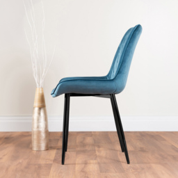 Furniturebox Molini Cesano 6 Seater Dining Set Grey Gloss Blue and Black - Wilko - thumbnail 5