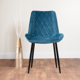 Furniturebox Molini Cesano 6 Seater Dining Set Grey Gloss Blue and Black - Wilko - thumbnail 4