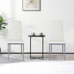 Costway Set of 4 White Upholstered High Back Dining Chairs - Wilko - thumbnail 6
