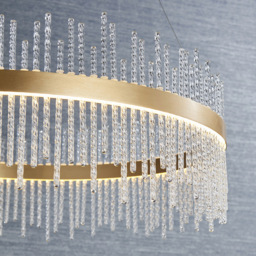 Merano Trapani Brushed Gold Glass Pendant Light - Size: 70 x 70 x 120cm - Wilko - thumbnail 5