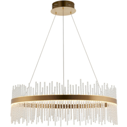 Merano Trapani Brushed Gold Glass Pendant Light - Size: 70 x 70 x 120cm - Wilko - thumbnail 4