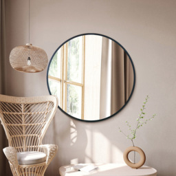 The Fenestra Black Metal Wall Mirror 100 x 100cm - MirrorOutlet - Wilko - thumbnail 3